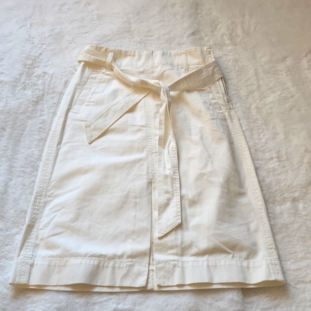High waist midi cream pencil skirt - Size 2
